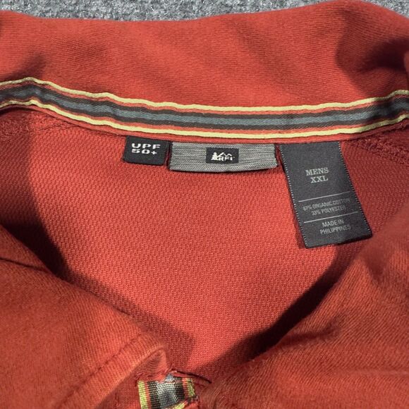 REI UPF 50+ Organic Cotton Outdoor Hiking Polo Shirt Men's XXL 2XL - Picture 4 of 6